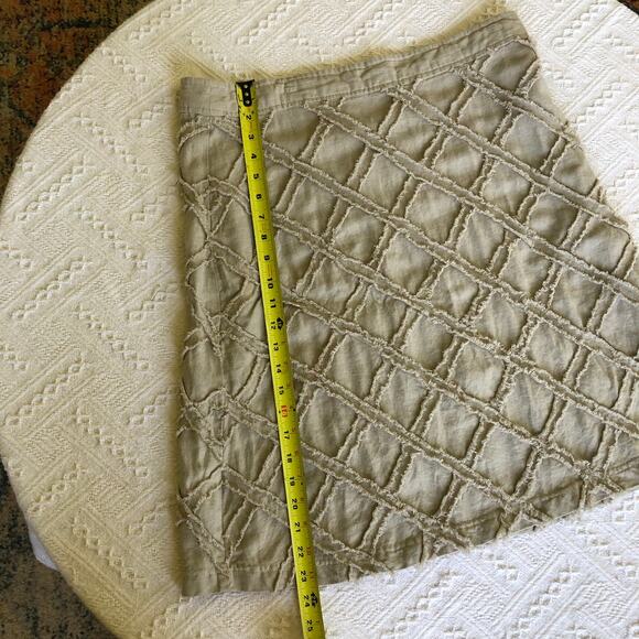 For Cynthia Linen Blend Textured A-Line Skirt Large Neutral Midi Boho Minimalist - Picture 8 of 9